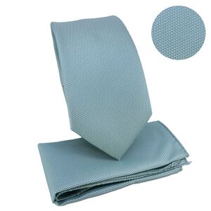 Ensemble cravate slim 6,5 cm et pochette micro-texturée en nid d'abeille - 6 pièces