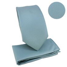 Ensemble cravate slim 6,5 cm et pochette micro-texturée en nid d'abeille - 6 pièces