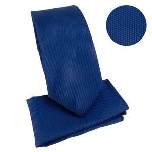 Ensemble cravate slim 6,5 cm et pochette micro-texturée en nid d'abeille - 12 pièces