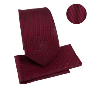 Ensemble cravate slim 6,5 cm et pochette micro-texturée en nid d'abeille - 12 pièces