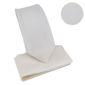 Ensemble cravate slim 6,5 cm et pochette micro-texturée en nid d'abeille - 12 pièces