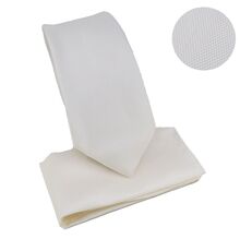Ensemble cravate slim 6,5 cm et pochette micro-texturée en nid d'abeille - 12 pièces