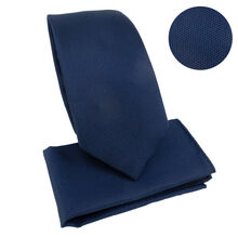 Ensemble cravate slim 6,5 cm et pochette micro-texturée en nid d'abeille - 12 pièces