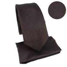 Ensemble cravate slim 6,5 cm et pochette micro-texturée en nid d'abeille - 12 pièces