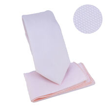 Ensemble cravate slim 6,5 cm et pochette micro-texturée en nid d'abeille - 12 pièces