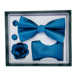 Coffret d'accessoires de costume pour homme (nœud papillon, broche, boutons de manchette et serviette)