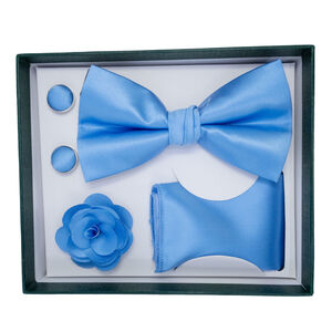 Coffret d'accessoires de costume pour homme (nœud papillon, broche, boutons de manchette et serviette)