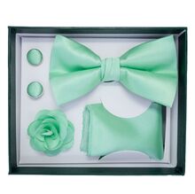 Coffret d'accessoires de costume pour homme (nœud papillon, broche, boutons de manchette et serviette)