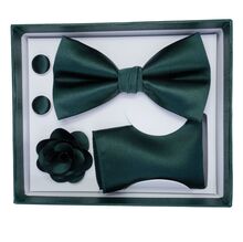 Coffret d'accessoires de costume pour homme (nœud papillon, broche, boutons de manchette et serviette)