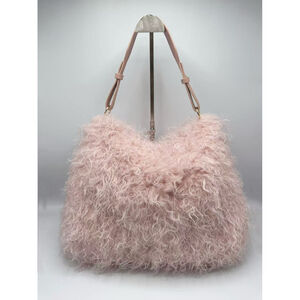 Grand sac hobo en fausse fourrure synthétique à texture moelleuse