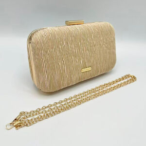 Minaudière Baci & Abbraci en tissu plissé texturé et chaînette amovible