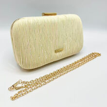 Minaudière Baci & Abbraci en tissu plissé texturé et chaînette amovible