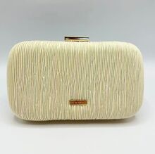 Minaudière Baci & Abbraci en tissu plissé texturé et chaînette amovible