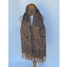 Echarpe chaude "Toucher Cachemire" imprimé pashmina franges