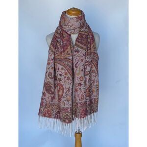 Echarpe chaude "Toucher Cachemire" imprimé pashmina franges