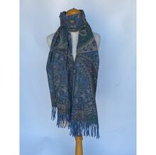 Echarpe chaude "Toucher Cachemire" imprimé pashmina franges