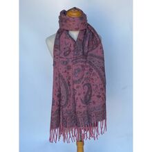 Echarpe chaude "Toucher Cachemire" imprimé pashmina franges