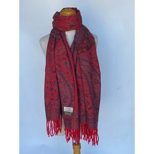 Echarpe chaude "Toucher Cachemire" imprimé pashmina franges