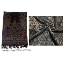 Echarpe polyvalente scintillante imprimé paschmina franges