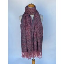 Echarpe polyvalente scintillante imprimé paschmina franges