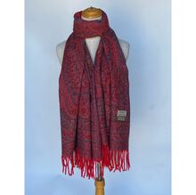 Echarpe polyvalente scintillante imprimé paschmina franges