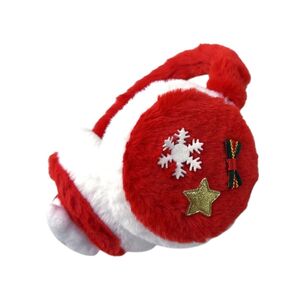 Cache-oreilles fausse fourrure à décoration de Père Noël et flocon de neige