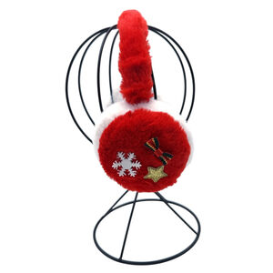 Cache-oreilles fausse fourrure à décoration de Père Noël et flocon de neige