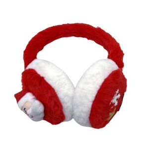 Cache-oreilles fausse fourrure à décoration de Père Noël et flocon de neige
