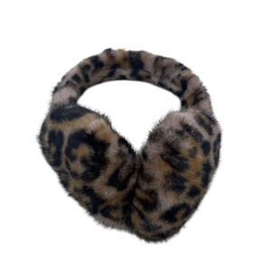 Cache-oreilles en peluche effet fourrure au motif léopard stylé