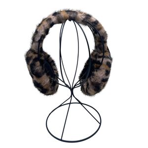 Cache-oreilles en peluche effet fourrure au motif léopard stylé