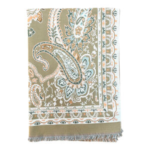 Écharpe avec motif Paisley cachemire bordure décorative de franges