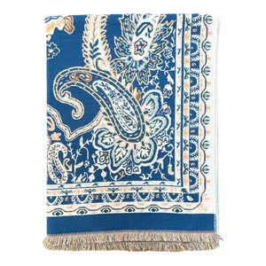 Écharpe avec motif Paisley cachemire bordure décorative de franges