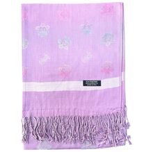 Écharpe fine agrémentée de motifs floraux stylisés avec franges