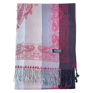 Écharpe fine avec motif floral de type paisley finiton à franges