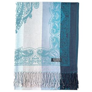 Écharpe fine avec motif floral de type paisley finiton à franges