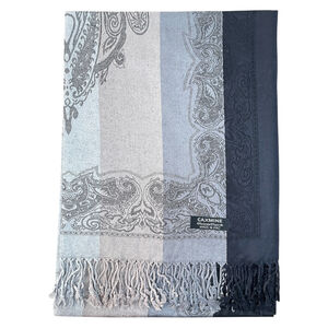 Écharpe fine avec motif floral de type paisley finiton à franges