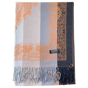 Écharpe fine avec motif floral de type paisley finiton à franges