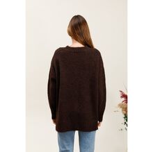 Pull oversize en maille douce confort avec des fentes latérales