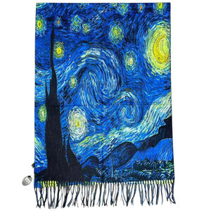 Écharpe réversible Vincent Van Gogh - "La Nuit étoilée" & "Peupliers à Saint-Rémy"
