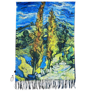 Écharpe réversible Vincent Van Gogh - "La Nuit étoilée" & "Peupliers à Saint-Rémy"