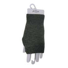 Gants mitaines sans doigts tricotée en acrylique uni - 12 pièces
