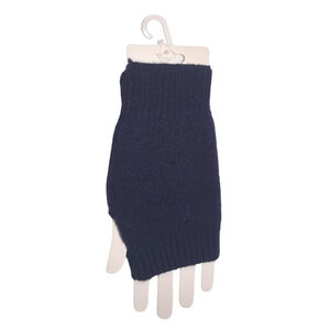 Gants mitaines sans doigts tricotée en acrylique uni - 3 pièces