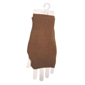 Gants mitaines sans doigts tricotée en acrylique uni - 3 pièces