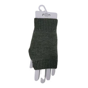 Gants mitaines sans doigts tricotée en acrylique uni - 3 pièces