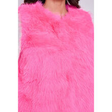 Gilet sans manches en fausse fourrure de coupe droite et encolure en V