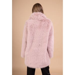 Manteau en fausse fourrure avec poches discrètes intégrées sur les côtés