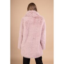 Manteau en fausse fourrure avec poches discrètes intégrées sur les côtés