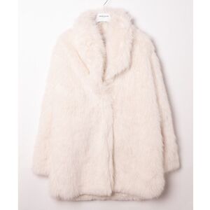 Manteau en fausse fourrure avec poches discrètes intégrées sur les côtés