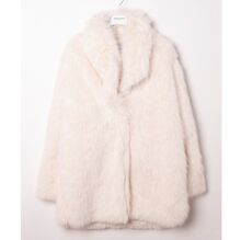 Manteau en fausse fourrure avec poches discrètes intégrées sur les côtés