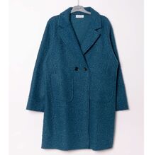 Manteau mi-long en bouclé doux à double boutonnage avec poches